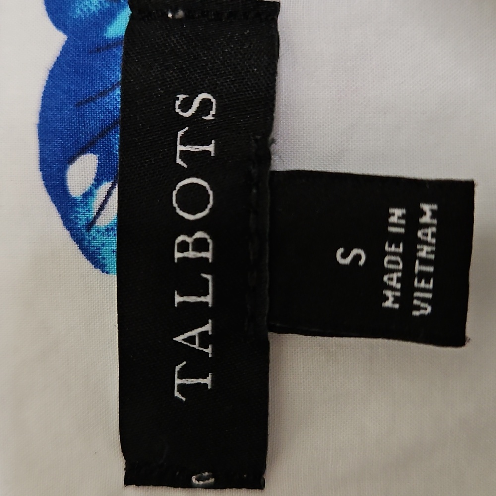 Talbots Cotton Butterfly Button-up Shirt Fairy Whimsical Size Small - Picture 13 of 14